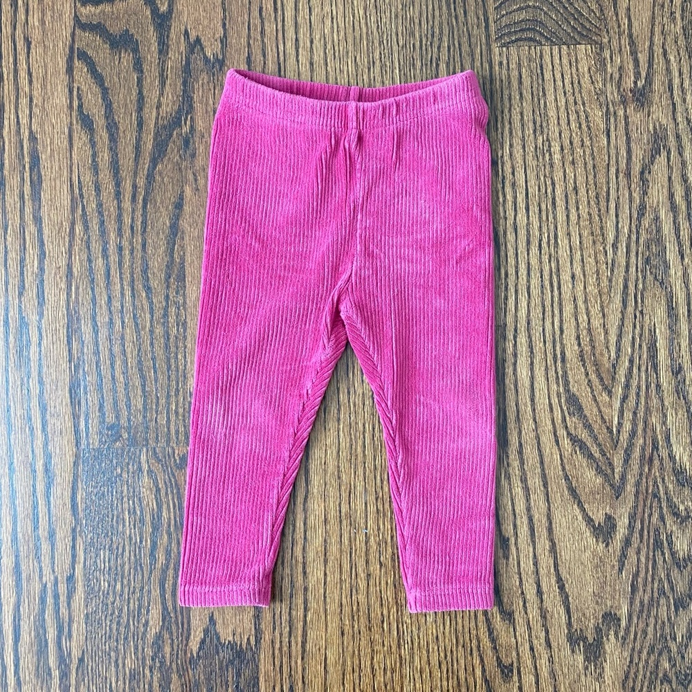 Magenta corduroy velour legging